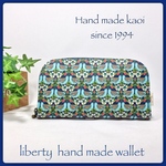 開運！干支！酉柄！リバティ ラウンド長財布  ラミネート Strawberry Feast  Turquoise&Navy 