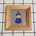 おひなさま刺繍のミニ額