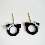 黒ネコピアス/イヤリング
