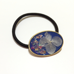 キラキラ紫陽花青 ヘアゴム レジン