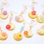 貝殻＆お花♡サマーシェルピアス