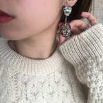 ドライフラワーのピアス