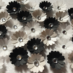 小花シール❇︎30枚❇︎black&silver&white