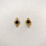 【10個】ブラック A級ガラスシャネルストーンコネクター