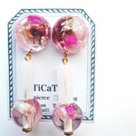  flower cabochon ピアス