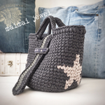 ロングFLAP付き♪星柄☆BIGトートバッグ《軽量Hoooked RibbonXL》