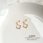 【noblehi】simple square　ピアス/ノンホールイヤリング＊受注製作＊