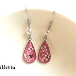 お花と蝶のドロップピアス/イヤリング