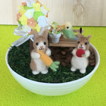 トピアリーの庭  羊毛フェルト ハンドメイド