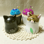 Ｓ様ペットオーダー品＊猫マトリョーシカ＊羊毛針山２体