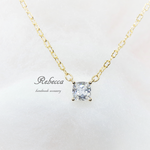 ジルコニア プリンセスカットネックレス≪春にもおすすめ≫