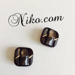 レトロアンティークボタンピアスイヤリング