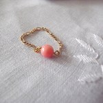 リング　さんごチェーン