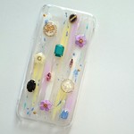 ペイントとビジューのiPhoneケース  -  early morning -
