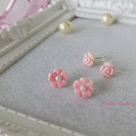 春限定ピアス SAKURA&ROSE 14kgf