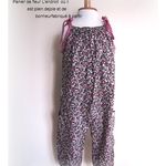 サルエル風キャミサロペット*黒花柄*110～