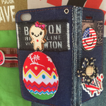 iPhone5ケース Denim カラフル Lucky egg＆クッキーちゃん