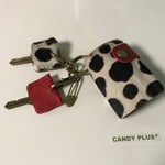 。送料無料。☆。・animalハラコ。。キーケース＆キーカバー・白黒ダルメシアン/レッド。。本革☆。