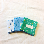 4重ガーゼミニハンカチ3枚セット#しずくblueセット