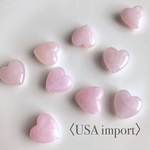 〈USA import〉マーブル ライトピンク×ホワイト アクリル ハート ビーズ（6個 ）