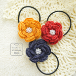 毛糸のお花◇単色◆ヘアゴム（セール品）