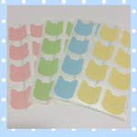 804《カラーシール4色》ネコ・CAT型3cm64枚＊送料無料＊