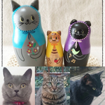 M様ペットオーダー品＊猫マトリョーシカ＊仲良し３びき