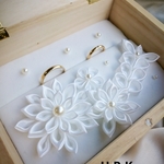 (再販)white petal (純白の花びら)受注製作リングピロー、リングケース