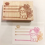 [再販]ワンコの消しゴムはんこ★住所枠 マルチーズ コスモス
