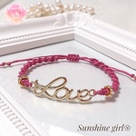 【人気 新作価格♡】LOVE〜 ねじり編みコードブレスレット♡愛/愛情ゴールド/アンクレット華奢ミサンガ