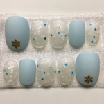 すりガラス 雪の結晶 マット ネイル