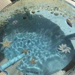 ブルームーンビーチ ミニ   ガラスサイドテーブル丸 