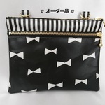 kikirinon様オーダー品★移動ポケット・リボン柄黒