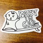 baby in car サーフィンbabyステッカー ハングファイブ