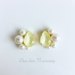 pearl&drop bijou earring（イエロー）