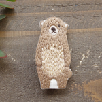 動物達の生活 くまさん 刺繍ブローチ