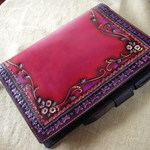 ほぼ日手帳カズン対応、Ａ５サイズ手帳カバー　牛革　刻印＆拭き染め