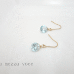 14kgf＊スカイブルートパーズ ファセットカットの一粒ピアス