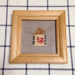 節分刺繍のミニ額 福豆