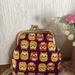 和柄 ✨フクロウ柄のがま口財布👛[パープル]