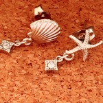 ♫夏を待ちきれなくて♫シェルとヒトデキャッチ付きピアス