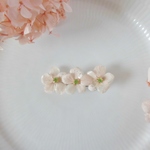さくら咲く あじさいときらきらビジューのヘアクリップ②