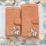 iPhone6☆ボヘミアン☆シェル&スターフィッシュ☆大人スエード手帳型ケース