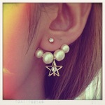 3D star back charm pierce