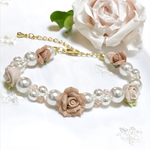 薔薇とパールの姫系ブレスレット