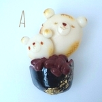 【A】餅くまさんのポカポカおしるこ ブローチ