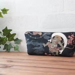 メガネケース（ペンケース・コスメポーチにも） 風神雷神と桜