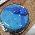 コンパクトミラー　青バラ