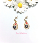 北欧お花の揺れるしずくピアス