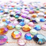 【送料無料】　No.1289　オーロラカラー　丸型アクリルストーン　６・８mm　１５０個セット